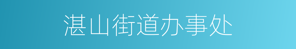 湛山街道办事处的同义词