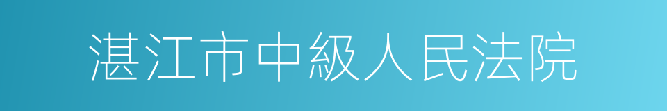 湛江市中級人民法院的同義詞