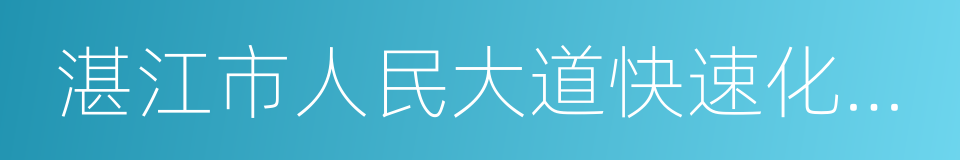 湛江市人民大道快速化節點改造工程規劃方案的同義詞