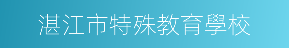 湛江市特殊教育學校的同義詞