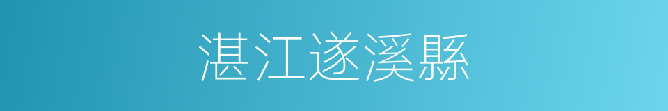湛江遂溪縣的同義詞
