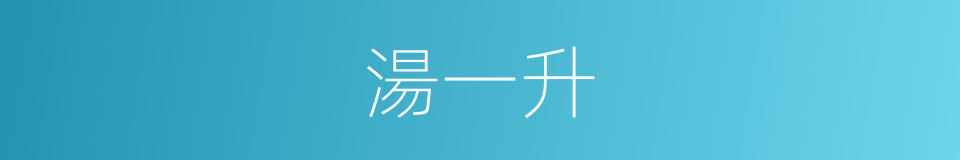 湯一升的同義詞