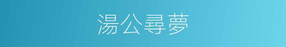 湯公尋夢的同義詞