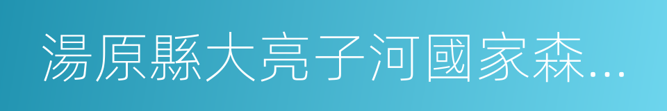 湯原縣大亮子河國家森林公園的同義詞