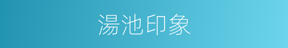 湯池印象的同義詞