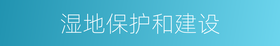 湿地保护和建设的同义词