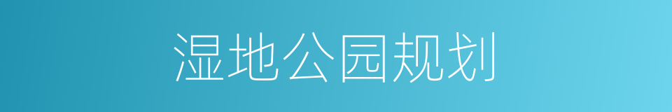 湿地公园规划的同义词