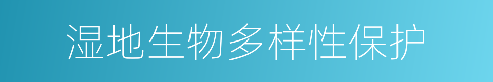 湿地生物多样性保护的同义词