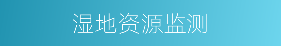 湿地资源监测的同义词