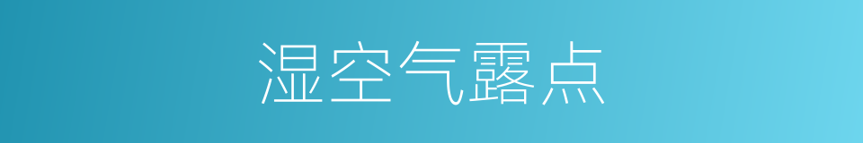 湿空气露点的同义词