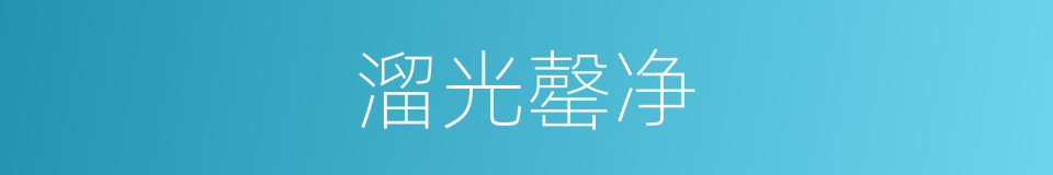 溜光罄净的同义词