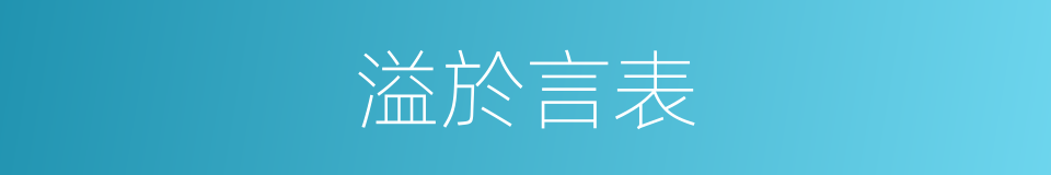 溢於言表的意思