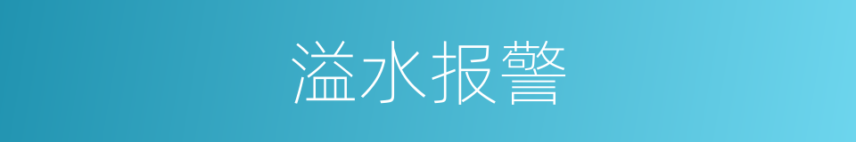 溢水报警的同义词