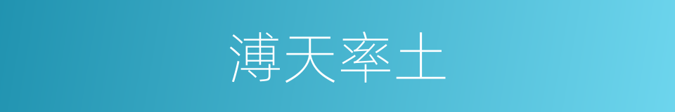 溥天率土的意思