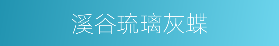 溪谷琉璃灰蝶的同义词