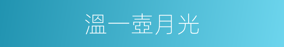 溫一壺月光的同義詞