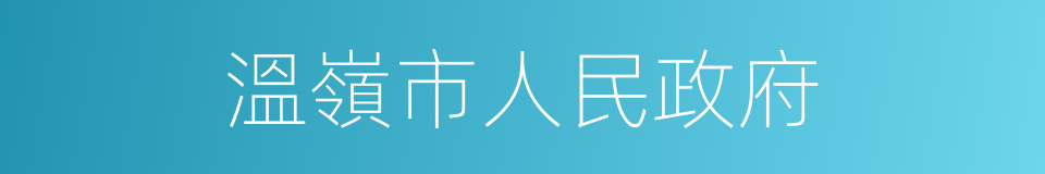 溫嶺市人民政府的同義詞