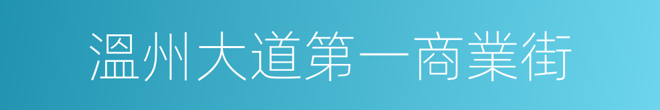 溫州大道第一商業街的同義詞