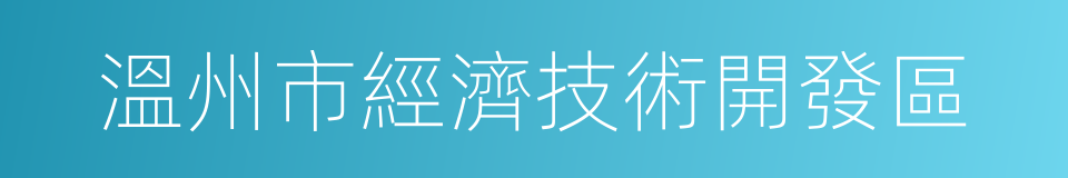 溫州市經濟技術開發區的同義詞