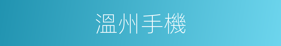 溫州手機的同義詞
