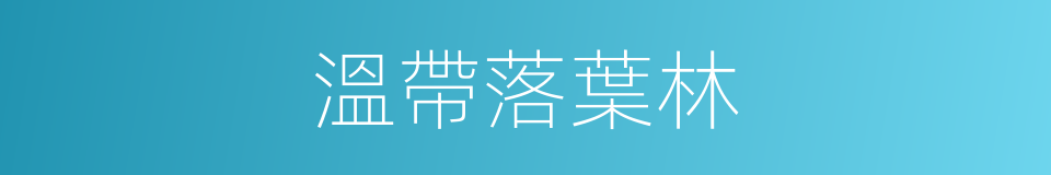 溫帶落葉林的同義詞