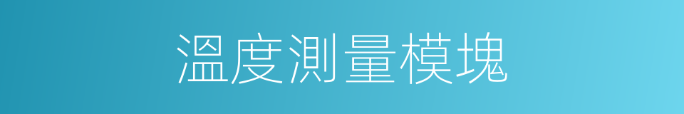 溫度測量模塊的同義詞