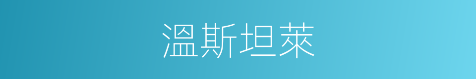 溫斯坦萊的同義詞