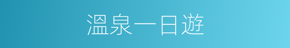 溫泉一日遊的同義詞