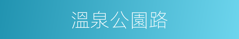 溫泉公園路的同義詞