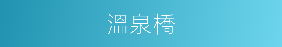 溫泉橋的同義詞