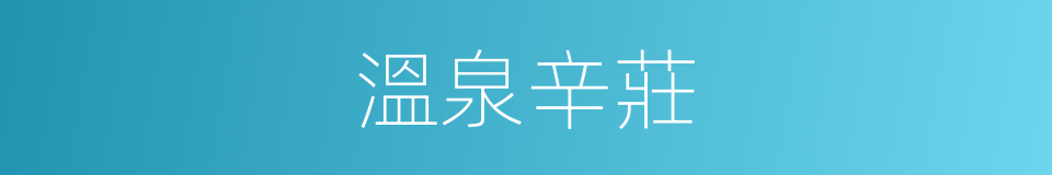 溫泉辛莊的同義詞