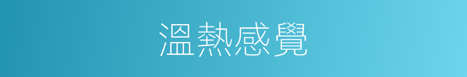 溫熱感覺的同義詞
