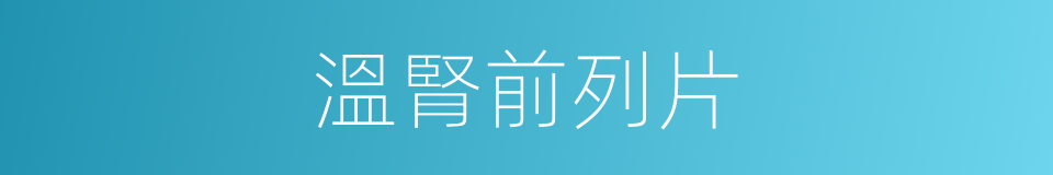 溫腎前列片的同義詞