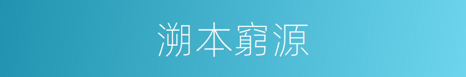 溯本窮源的同義詞