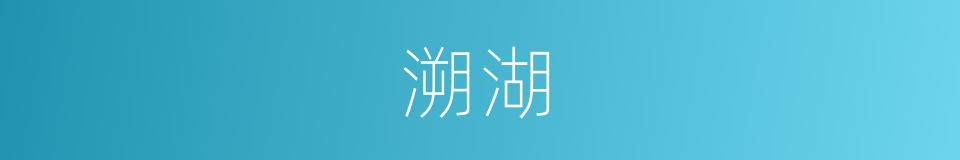 溯湖的同义词