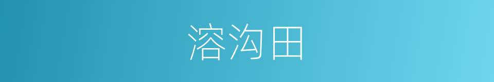 溶沟田的意思