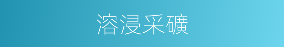 溶浸采礦的同義詞