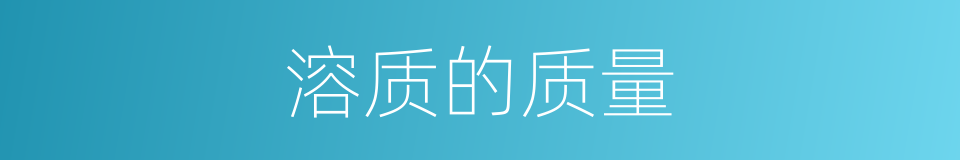 溶质的质量的同义词