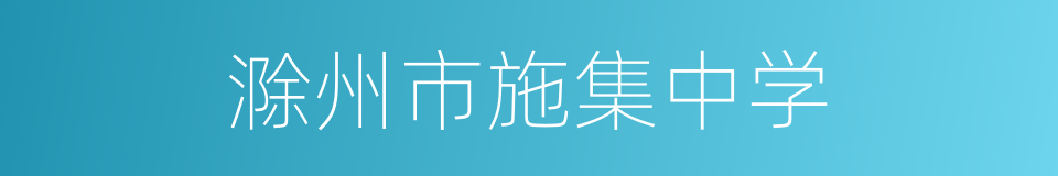 滁州市施集中学的同义词