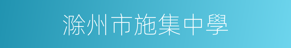 滁州市施集中學的同義詞