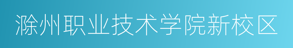 滁州职业技术学院新校区的同义词