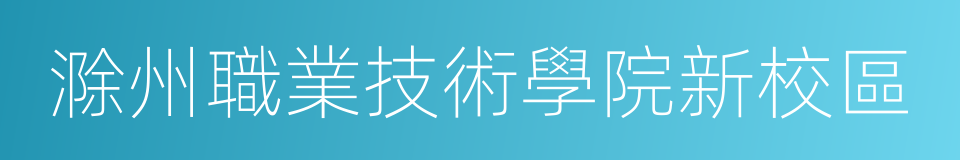 滁州職業技術學院新校區的同義詞