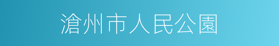 滄州市人民公園的同義詞