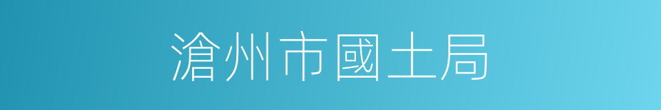 滄州市國土局的同義詞