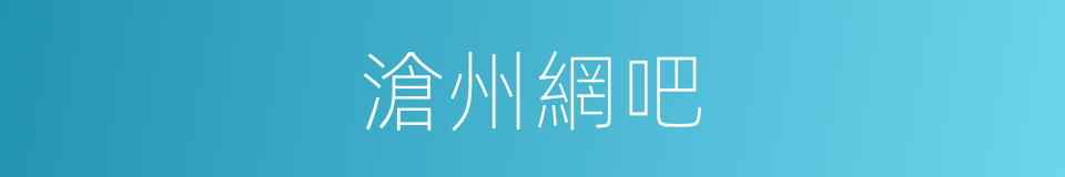 滄州網吧的同義詞
