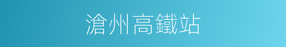 滄州高鐵站的同義詞