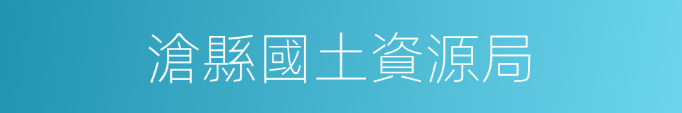 滄縣國土資源局的同義詞