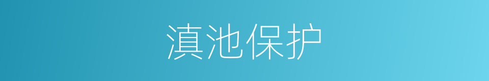 滇池保护的同义词