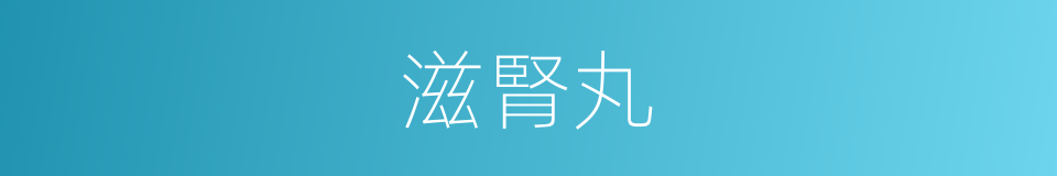滋腎丸的同義詞