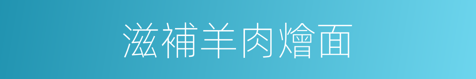 滋補羊肉燴面的同義詞